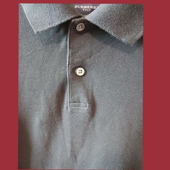 Burberry Golf Mens Polo Shirt Classic Fit With Check Trim blk Medium - Picture 12 of 16